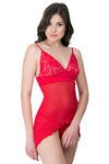 Zivame Sundown Collection High Low Hemline Red Babydoll With G-string — thumbnail 2