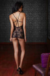 Zivame Lace Embrace Sheer Floral Black Chemise With G String — thumbnail 3