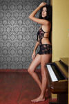 Zivame Lace Embrace Sheer Floral Black Teddy — thumbnail 3