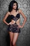 Zivame Lace Embrace Little Black Babydoll With G String — thumbnail 1