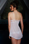 Zivame Sundown Collection Flared Babydoll With G String-White — thumbnail 3