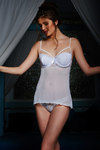 Zivame Sundown Collection Flared Babydoll With G String-White — thumbnail 4