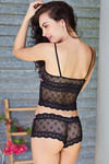 Zivame Sundown Collection Black Lace Babydoll With Boyshort Panty — thumbnail 2