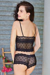Zivame Sundown Collection Black Lace Babydoll With Boyshort Panty — thumbnail 4