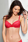Zivame Bridal Padded Wired Low Coverage T-Shirt Bra-Red — thumbnail 5