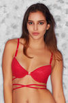 Zivame Medium Coverage Padded Balconette Bra- Red — thumbnail 1