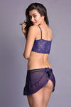 Zivame Sundown Collection Lacy Babydoll with G-String- Dark Blue — thumbnail 2