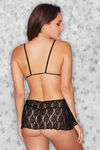 Zivame Sheer n Sexy Floral Lace Babydoll with G-String- Black — thumbnail 3