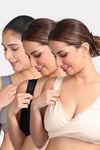 Morph Non Padded Non Wired Full Coverage Maternity / Nursing Bra (Pack of 3) - Multicolor — thumbnail 1