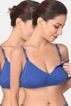 Morph Single Layered Non-Wired Full Coverage Nursing Bra - Blue Dark Pink — thumbnail 1