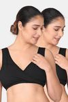 Morph Non Padded Non Wired Full Coverage Maternity / Nursing Bra (Pack of 2) - Black — thumbnail 1