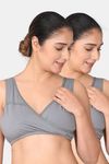Morph Non Padded Non Wired Full Coverage Maternity / Nursing Bra (Pack of 2) - Grey — thumbnail 1