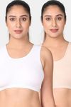 Adira Single Layered Non Wired Full Coverage Bralette - White Skin — thumbnail 1