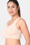 Adira Single Layered Non Wired Full Coverage Bralette - White Skin — thumbnail 3