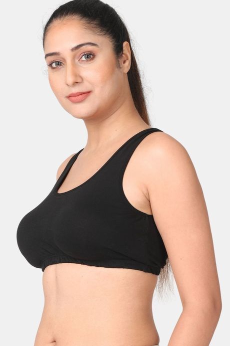 Adira Single Layered Non Wired Full Coverage Bralette - Black Grey — image 3