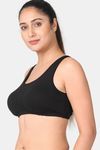Adira Single Layered Non Wired Full Coverage Bralette - Black Grey — thumbnail 3