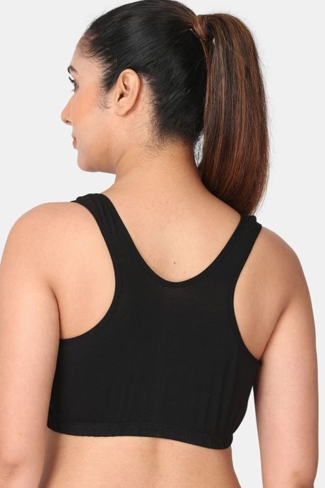 Adira Single Layered Non Wired Full Coverage Bralette - Black Grey — image 4