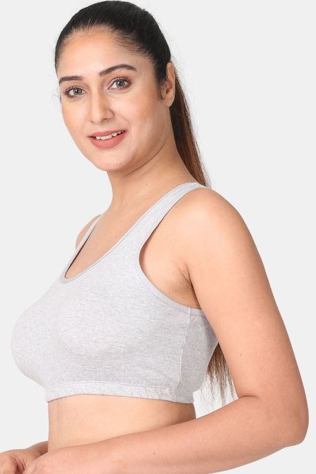 Adira Single Layered Non Wired Full Coverage Bralette - Black Grey — image 6