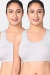 Adira Single Layered Non Wired Full Coverage Bralette - Grey Grey — thumbnail 1