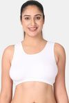 Adira Single Layered Non Wired Full Coverage Bralette - White Grey — thumbnail 2