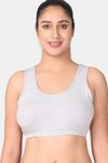 Adira Single Layered Non Wired Full Coverage Bralette - White Grey — thumbnail 5