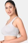 Adira Single Layered Non Wired Full Coverage Bralette - White Grey — thumbnail 6