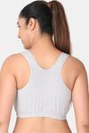 Adira Single Layered Non Wired Full Coverage Bralette - White Grey — thumbnail 7