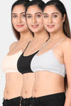 Adira Padded Non Wired Full Coverage Bralette (Pack of 3) - Multicolor — thumbnail 1