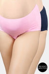 Morph High Rise Full Coverage Maternity Hipster Panty (Pack of 2) - Navy Blue Pink — thumbnail 1