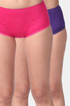 Adira Medium Rise Full Coverage Period Boyshort (Pack of 2) - Pink Magenta — thumbnail 1