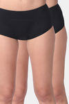 Adira Medium Rise Full Coverage Period Boyshort (Pack of 2) - Black — thumbnail 1