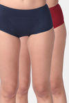 Adira Medium Rise Full Coverage Period Boyshort (Pack of 2) - Navy Blue Maroon — thumbnail 1