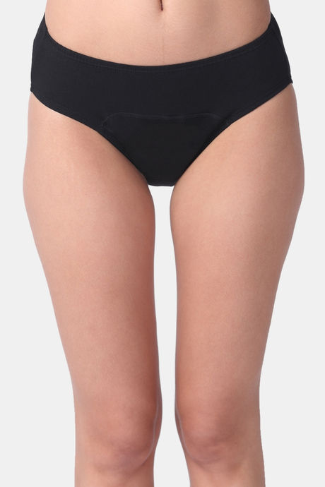 Adira Medium Rise Three-Fourth Coverage Hipster Period Panty (Pack of 2) - Black — image 2