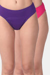 Adira Medium Rise Three-Fourth Coverage Hipster Period Panty (Pack of 2) - Pink Magenta — thumbnail 1