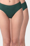 Adira Medium Rise Three-Fourth Coverage Hipster Period Panty (Pack of 2) - Green — thumbnail 1
