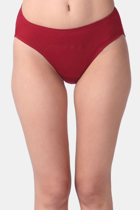 Adira Medium Rise Three-Fourth Coverage Hipster Period Panty (Pack of 2) - Maroon — image 2