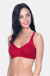Amante Single Layered Non Wired Full Coverage Super Support Bra - Crimson — thumbnail 1