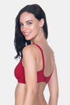 Amante Single Layered Non Wired Full Coverage Super Support Bra - Crimson — thumbnail 2