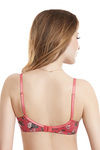 Amante Lightly Padded Floral Print Bra- Red — thumbnail 2