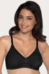 Amante Single Layered Wirefree Bra- Black — thumbnail 3