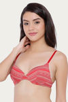 Amante Padded Aztec Print Underwired Bra- Red N Print — thumbnail 2