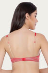 Amante Padded Aztec Print Underwired Bra- Red N Print — thumbnail 3
