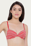 Amante Padded Aztec Print Underwired Bra- Red N Print — thumbnail 4