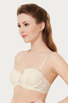 Amante Padded Lace Cups Wired Bra- Pearl Ivory — thumbnail 3