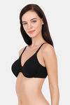Amante Single Layered Underwired Bra- Black — thumbnail 3
