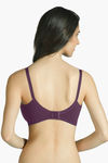 Amante Double Layered Full Coverage With Brushed Cup Minimiser Bra - Purple — thumbnail 2