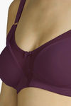 Amante Double Layered Full Coverage With Brushed Cup Minimiser Bra - Purple — thumbnail 3