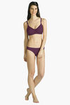 Amante Double Layered Full Coverage With Brushed Cup Minimiser Bra - Purple — thumbnail 4