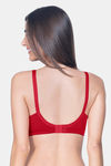 Amante Double Layered Non Wired Full Coverage Lace Bra - Red — thumbnail 2