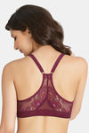 Amante Padded Non Wired Full Coverage Pretty Back Bra - Purple — thumbnail 3